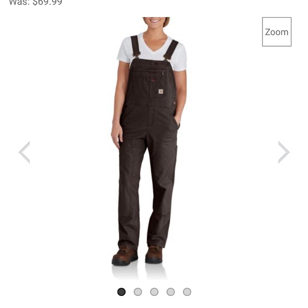Carhartt - Women's medium Rugged Flex Loose Fit Canvas Bib Overall - Unlined